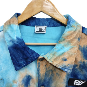 Tie Dye Relaxed Fit Jacket Manufacturer | Casual Spring Corduroy Jacket Men | Custom Tiedye Styles Printed Jacket In Multicolor