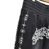 Unisex Black Stacked Sweatpants Supplier | Csustom Design Acid Wash Flare With Rhinestone | Baggy Oversized Sweatpants Manufacturers