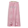 Custom Men's Flare Sweatpants Supplier | Manufacturers Vintage Rhinestone Sweatpant Men | Acid Wash Distressed Rhinestone Sweatpants