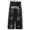 Custom Men's Flare Sweatpants Supplier | Manufacturers Vintage Rhinestone Sweatpant Men | Acid Wash Distressed Rhinestone Sweatpants