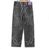 Curve Switching Flare Denim Pants | Manufacturers Embroidery Distress Patch Denim Jeans | Men's Y2K Stacked Jeans Pants