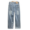 Straight-Leg Jeans With Seam Details | Manufacturers Twisted Workwear Denim Jeans | Vintage Washed Blue Zipper Wide Leg Jeans