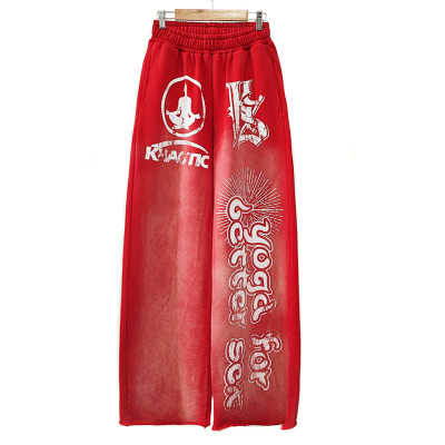 Custom Flare Track Jogger Flared Sweatpants | Sun Faded Flare Sweat Pants Manufacturer | Wholesale Cotton Joggers Men Screen Print Factory