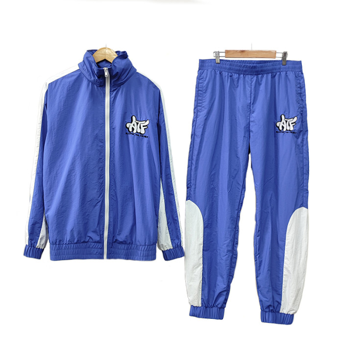 Men's Polyester Tracksuit Manufacturers | Zip up Jacket and Jogger Two Piece Set | Windbreaker Jacket Tracksuit for Streetwear Brands