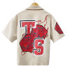 Custom Men's Shirt Manufacturers | Retro Logo Streetwear Screen Print Shirts Supplier | Short Sleeve Embroidered Noylon Shirts
