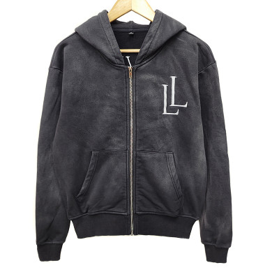 Custom Full Zip Up Hoodie Embroidery Verdor | Customise Zip Hoodie | 100 Cotton Hoodie Washed Vintage Cotton Manufacturer