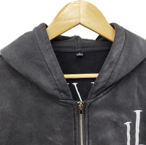 Custom Full Zip Up Hoodie Embroidery Verdor | Customise Zip Hoodie | 100 Cotton Hoodie Washed Vintage Cotton Manufacturer