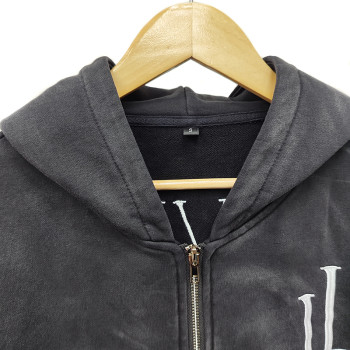 Custom Full Zip Up Hoodie Embroidery Verdor | Customise Zip Hoodie | 100 Cotton Hoodie Washed Vintage Cotton Manufacturer