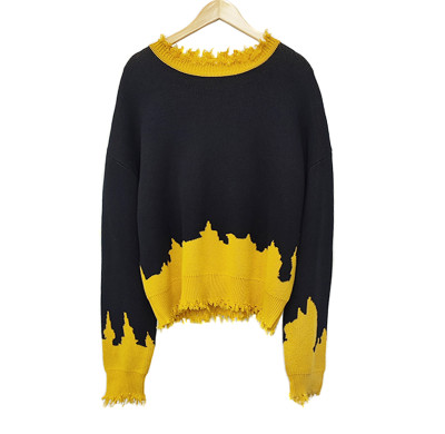 Unique Casual Pullover Knitted Streetwear Sweater Supplier | OEM Color Blocking Crewneck Sweater Factory | ODM Knitwear Manufacturer