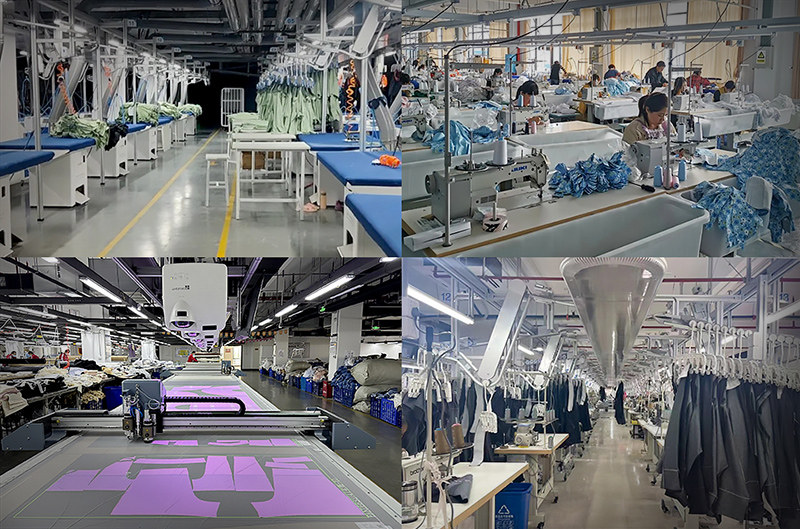 Hoodie manufacturing equipment and production capacity at GROOVECOLOR factory, Dongguan