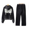 Custom Streetwear Vintage Wash Tracksuits Manufacturers | Embroidery Men's Oversized Sweatsuits Stacked Hoodie and Jogger Set OEM Clothing Factory