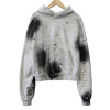 Custom Vintage Embroidery Patch Hoodies Manufacturers | Oversided Cropped Raw Hem Hoodie Supplier | Men's Boxy Retro Hight Street Top Factory