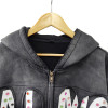 Custom Premium Rhinestone Vintage Hoodies Supplier |  Acid-Washed French Terry Hoodie Manufacturer | Raw Hem Wash Outerwear ‌Hoodies Factory