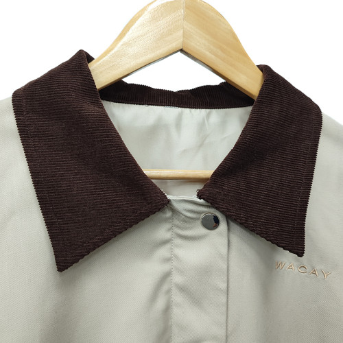 Spring Khaki Work Jacket Suppliers | Custom Twill Fabric Workwear Embroidered Jacket | Men's Long Sleeve Buttons Up Work Jacket