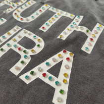 Chinese Rhinestone T shirts Manufacturer | Men's Wholesale Short-sleeved Retro Acid Washed T-shirts | Custom Washed Edge Wear Tee