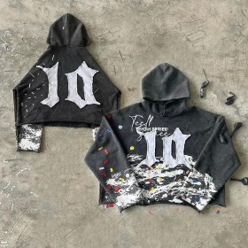 Custom Heavy Weight Hoodie Manufacturer | Boxy Sunfaded Wash French Terry Graphic Hoodies | Embroidery Patch Cropped Pullover Hoodie for Men