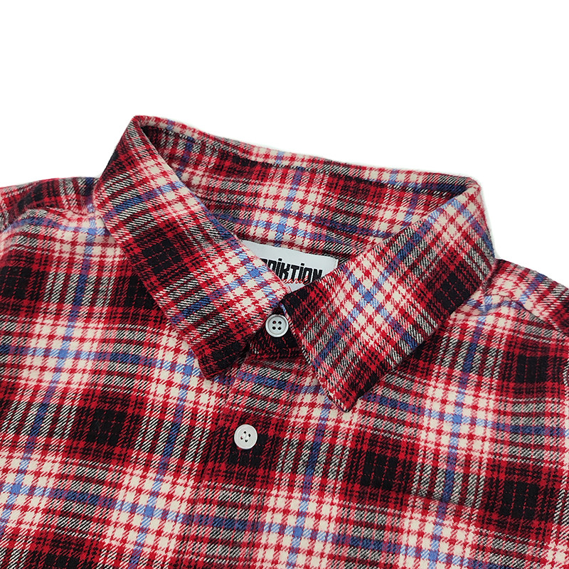 Custom red and black plaid shirt
