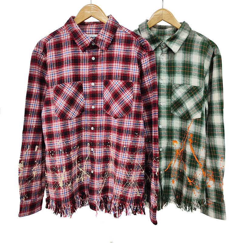Custom long Sleeve Plaid Shirts