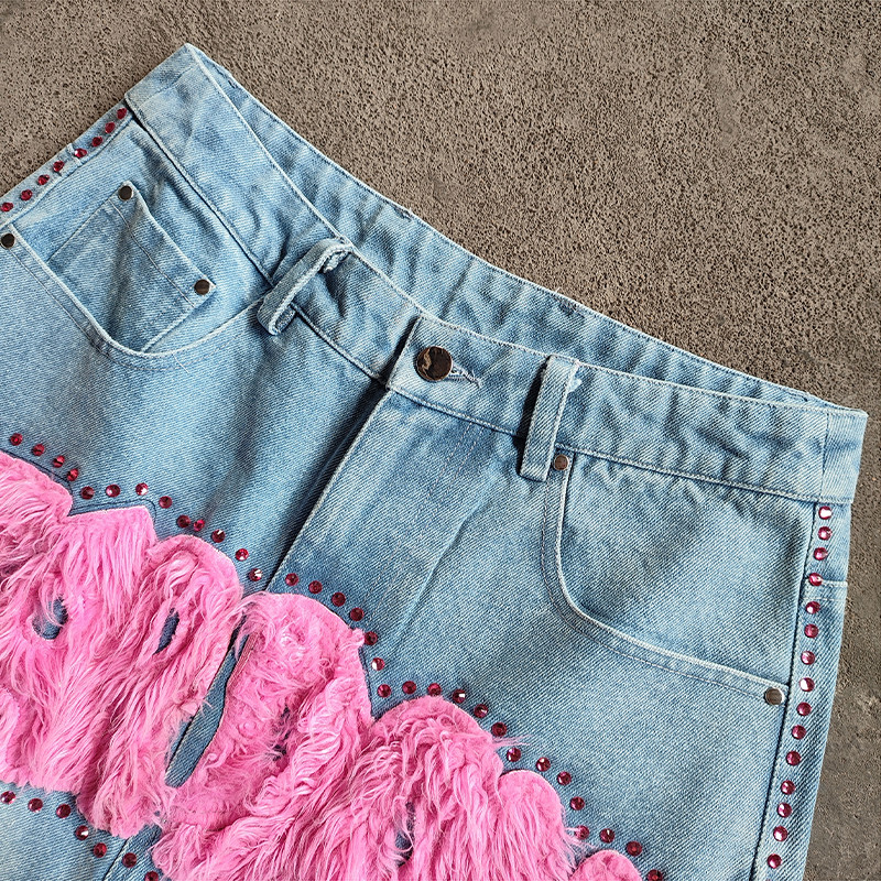 rhinestone denim shorts supplier