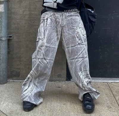 Baggy Pants Custom Vintage Mens Y2k Fashion Trousers Supplier | Cut And Sew Pants Manufacturers