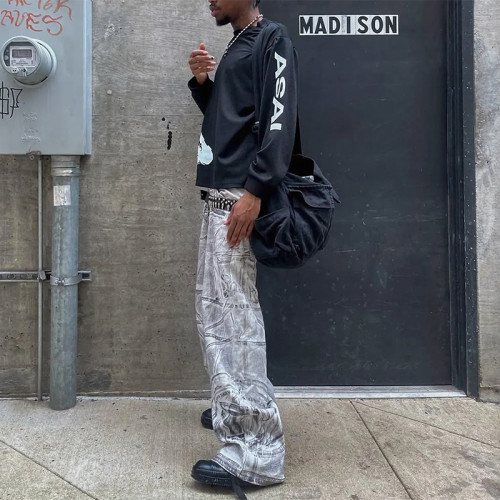 Baggy Pants Custom Vintage Mens Y2k Fashion Trousers Supplier | Cut And Sew Pants Manufacturers