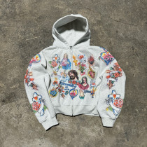 Luxury Hoodie Manufacturer | Custom Mens 500 GSM Heavyweight Graphic Zip Up Hoodies For Business