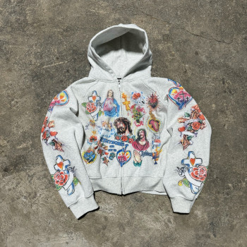 Luxury Hoodie Manufacturer | Custom Mens 500 GSM Heavyweight Graphic Zip Up Hoodies For Business