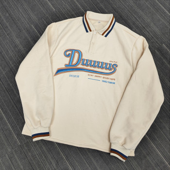 Custom 3D Embroidered Sweatshirt Manufacturer | Soft Polo Collar for Streetwear Brands
