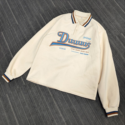 Custom 3D Embroidered Sweatshirt Manufacturer | Soft Polo Collar for Streetwear Brands