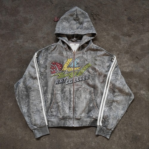 Y2K Tracksuit Manufacturer | Custom Rhinestone Hoodie & Flared Sweatpants for Streetwear Brands