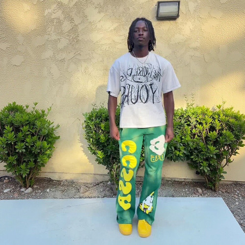 Custom Mens Sweatpants Manufacturer | Custom Varsity Streetwear Pants with Felt Appliqué & Graphic Embroidery