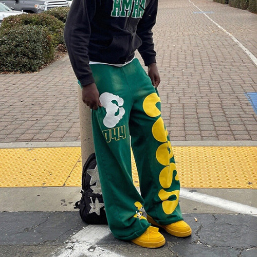 Custom Mens Sweatpants Manufacturer | Custom Varsity Streetwear Pants with Felt Appliqué & Graphic Embroidery