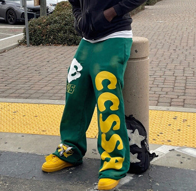 Custom Mens Sweatpants Manufacturer | Custom Varsity Streetwear Pants with Felt Appliqué & Graphic Embroidery