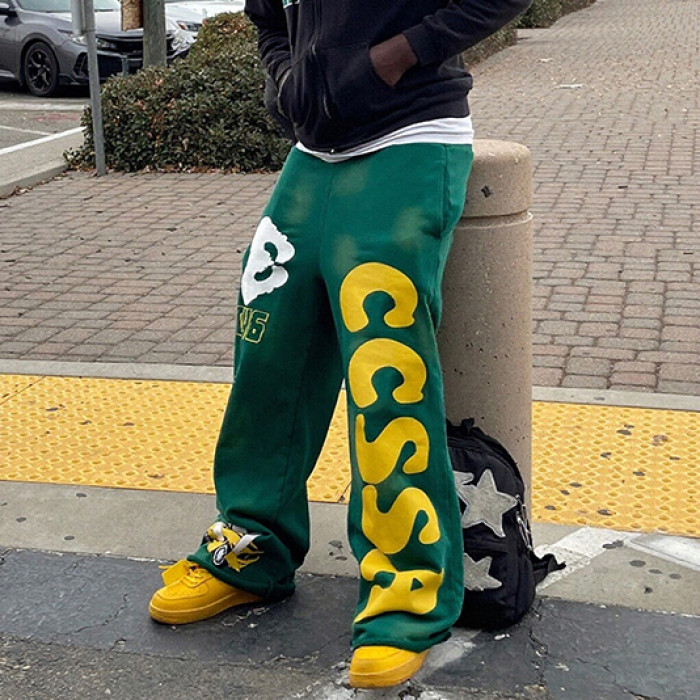 Custom Mens Sweatpants Manufacturer | Custom Varsity Streetwear Pants with Felt Appliqué & Graphic Embroidery