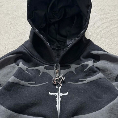 Puff Print Hoodie Manufacturer | Custom Zip Up Oversized Streetwear Hoodie Factory