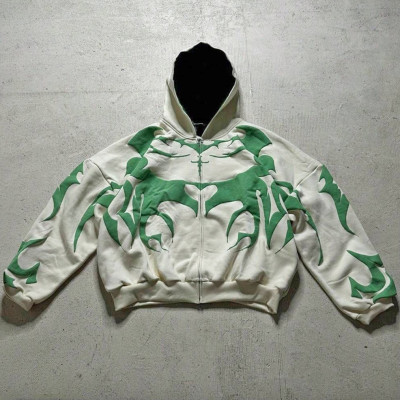 Puff Print Hoodie Manufacturer | Custom Zip Up Oversized Streetwear Hoodie Factory