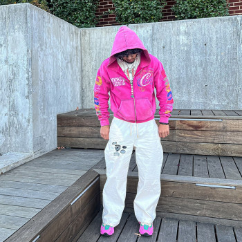 Custom Washed Hoodie Manufacturer | Best Men's Zip Up Hoodie for Custom Bulk Order Streetwear Brands