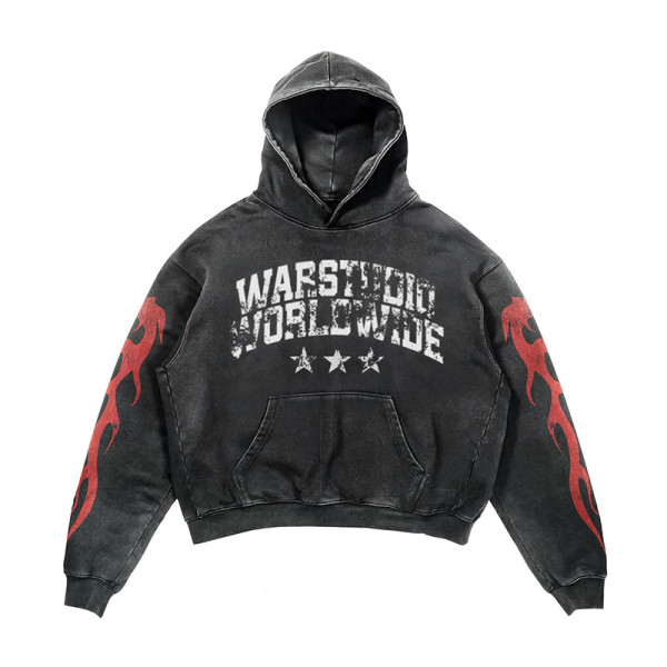 Custom Distressed Graphic Hoodie | Mens Heavyweight OEM Vintage Hoodie Supplier For Streetwear Brands