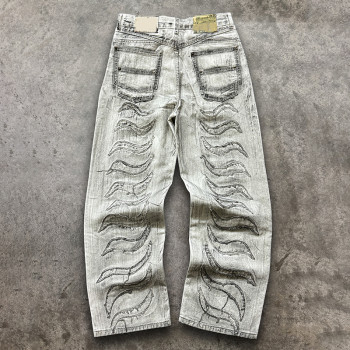 Custom Baggy Jeans Manufacturer | Y2K Streetwear Distressed Pants  Supplier For Men