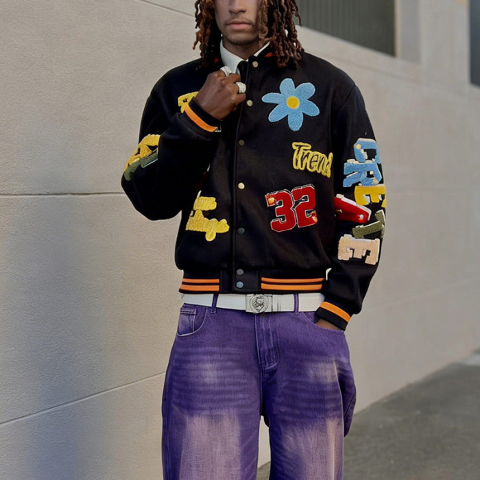 Varsity Embroidery Patch Jacket Manufacturer | Custom Letterman Jackets with Appliqué & Embroidery Factory | Groovecolor