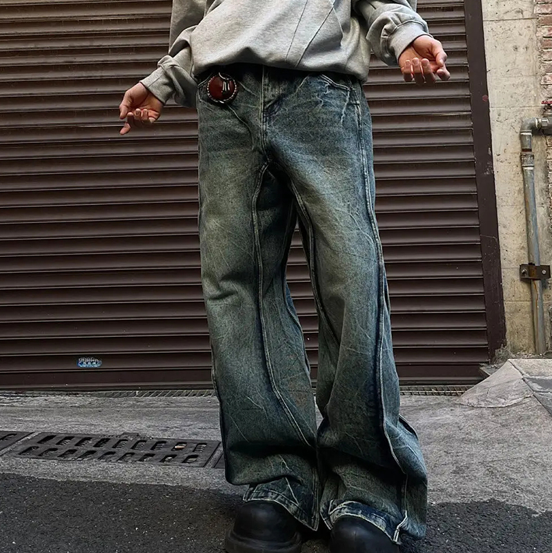 China Y2k Jeans Supplier | Custom Flare Jeans with Vintage Wash
