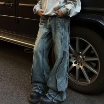 China Y2k Jeans Supplier | Custom Flare Jeans with Vintage Wash and Wide-Leg Silhouette Manufacturer | Groovecolor