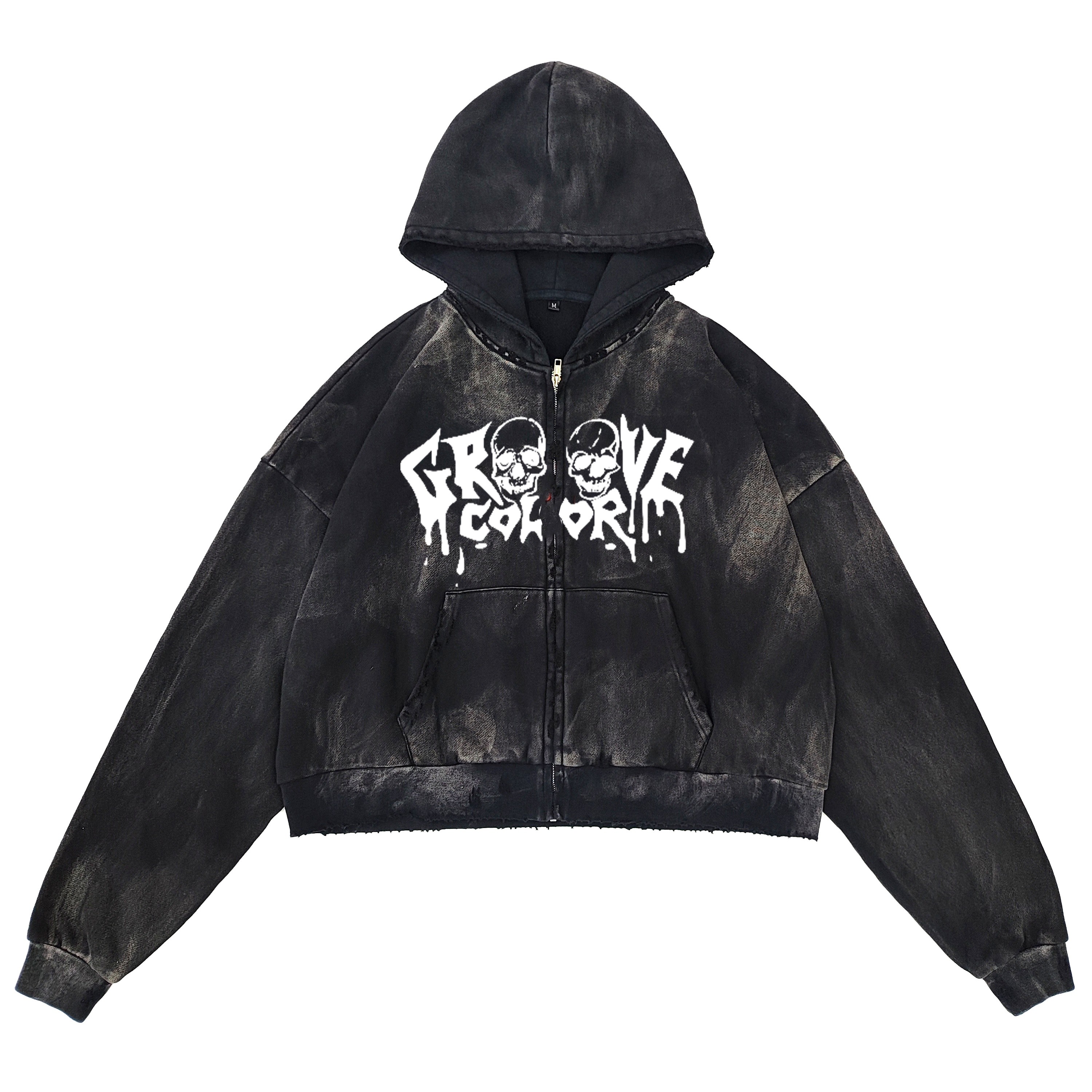 Vintage washed hoodie by Groovecolor with raw edge details, designed for premium streetwear brands in Europe and the US