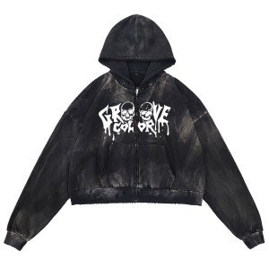 Custom Acid Wash Hoodie Manufacturer | Distressed Streetwear with Graffiti Prints | Vintage Clothing Factory