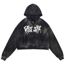 Custom Acid Wash Hoodie Manufacturer | Distressed Streetwear with Graffiti Prints | Vintage Clothing Factory