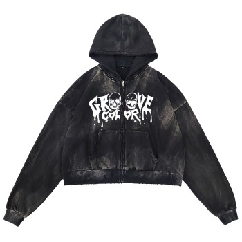 Custom Acid Wash Hoodie Manufacturer | Distressed Streetwear with Graffiti Prints | Vintage Clothing Factory