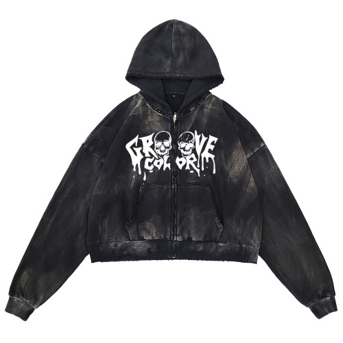 Custom Acid Wash Hoodie Manufacturer | Distressed Streetwear with Graffiti Prints | Vintage Clothing Factory