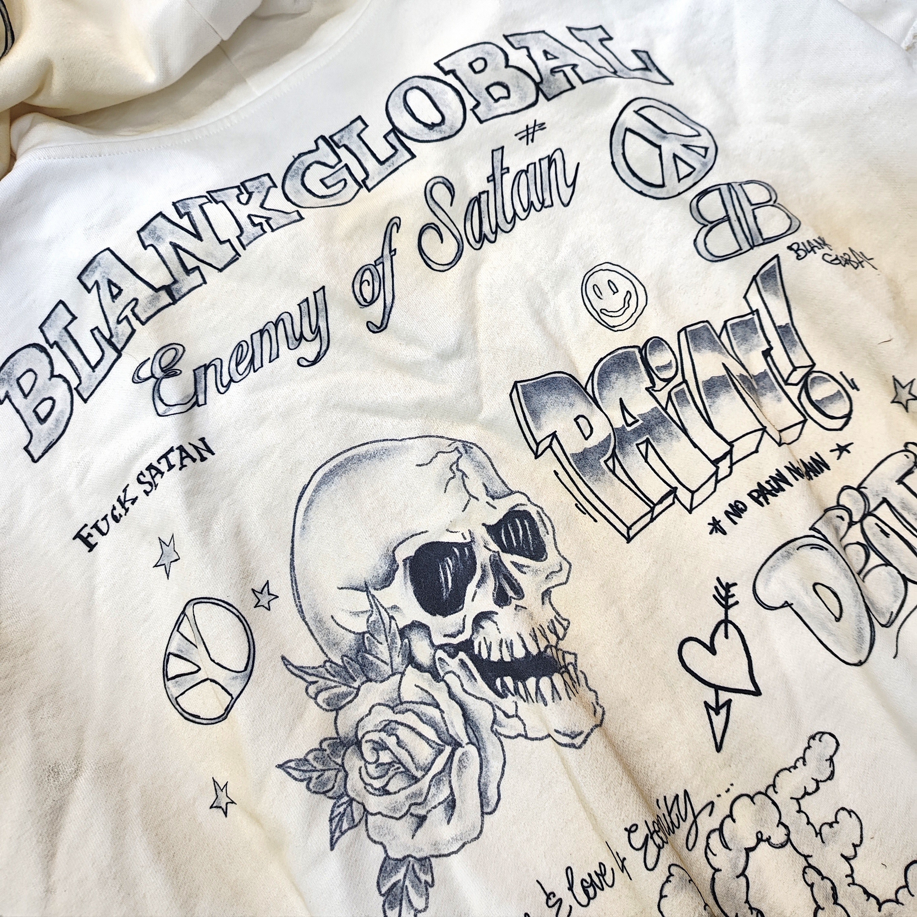 Tattoo font varsity hoodie with rhinestone accents and oversized sleeves, Groovecolor premium hoodie factory China