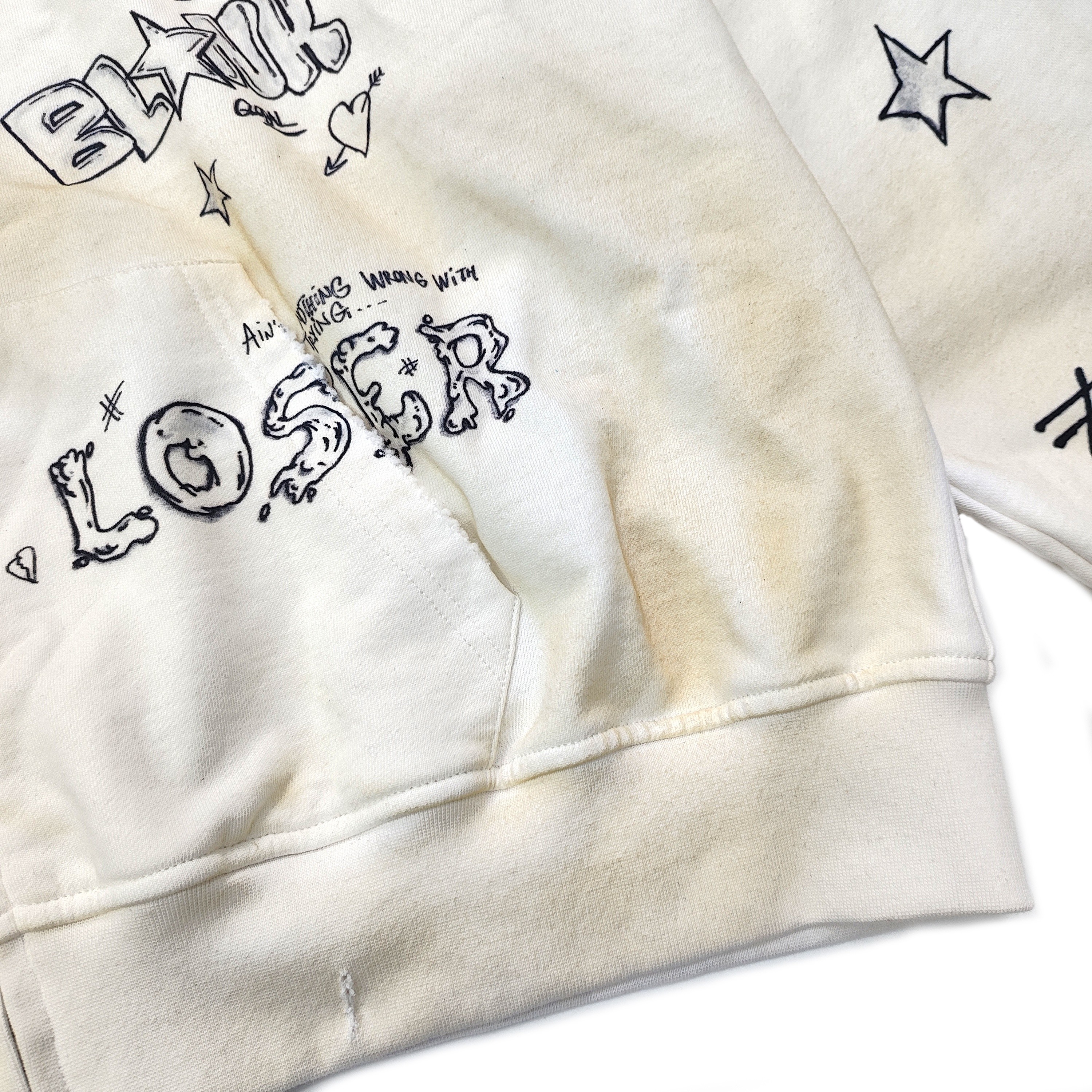 Groovecolor custom hoodie featuring bubble graffiti font and punk visual layers, for high-end streetwear designers