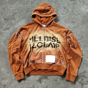 Y2K Streetwear Pearl Zip Hoodie | Custom Vintage Acid Wash Hoodie Factory in China | Design for Streetwear Brands